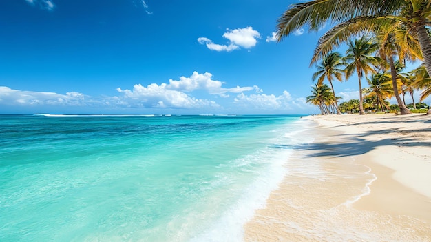 Caribbean Beach with Palm Trees